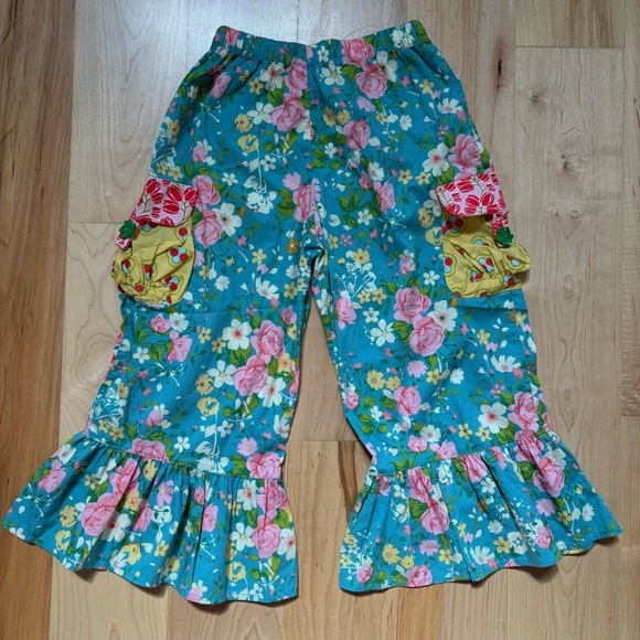 Matilda Jane Good Hart Stone Cliff Big Ruffles Flare Floral Pants - Picture 3 of 10